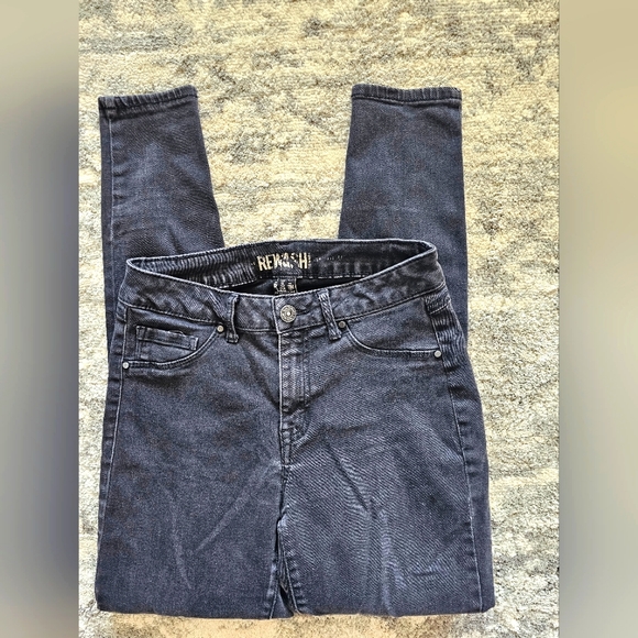 Rewash High Wasted Distressed Black Wash Skinny Jeans Size 3 Waist 26 - Picture 7 of 11